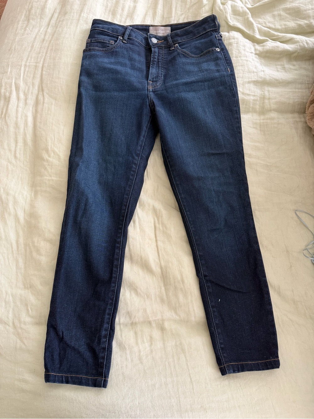 Everlane Slim Straight Jeans in Dark Blue